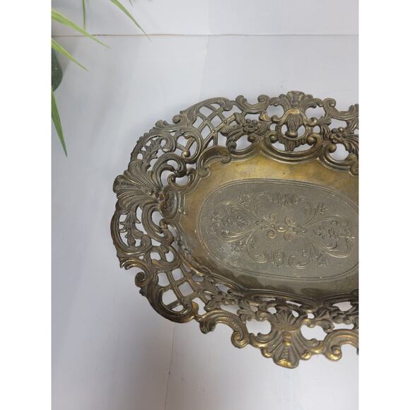 Vintage Pierced Brass Bowl - Picture 2 of 5
